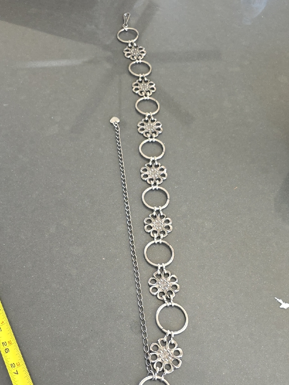 Vintage Silver Floral-Link Women's Belt